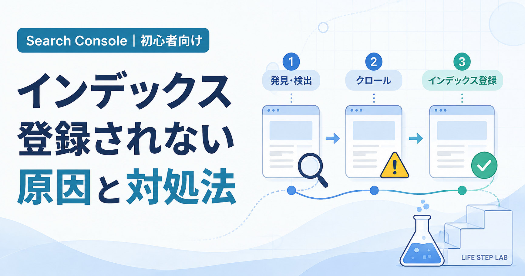 Search Consoleでインデックス登録されない原因と対処法の図解