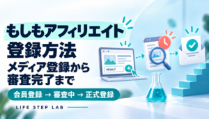 もしもアフィリエイトの登録方法｜メディア登録から審査完了まで